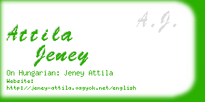attila jeney business card
